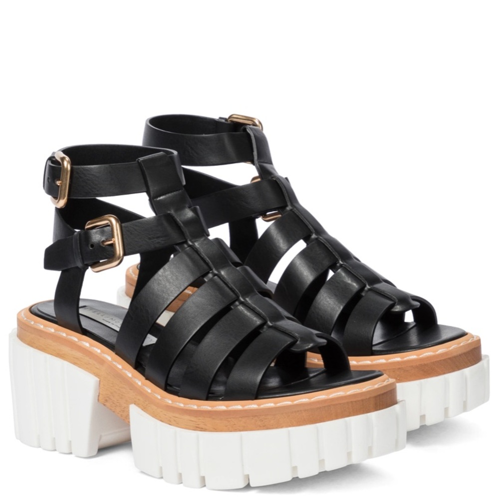 Stella McCartney Emilie Faux Leather Platform Sandals NWB Size 37